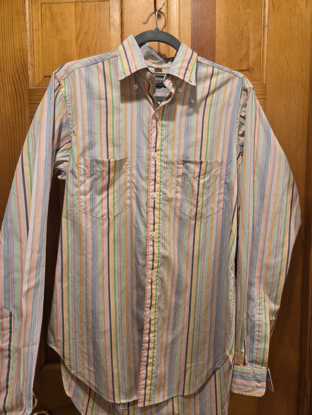 Alexander Julian Pastel Multicolor Vertical Stripe Button-Down Shirt